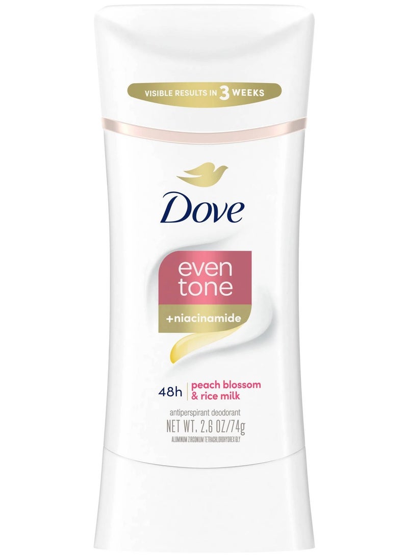 دوف مزيل عرق ومضاد للتعرق إيفن تون– برائحة زهرة الخوخ وحليب الأرز - 74 جم - Image 1